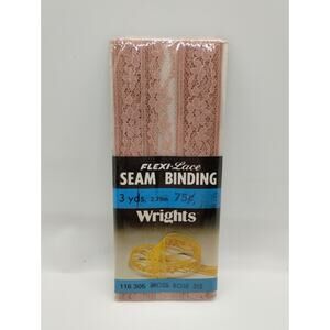 Wrights Seam Binding Flexi-Lace 3 Yds 116305 Moss Rose 315 - Sewing Vintage 1986